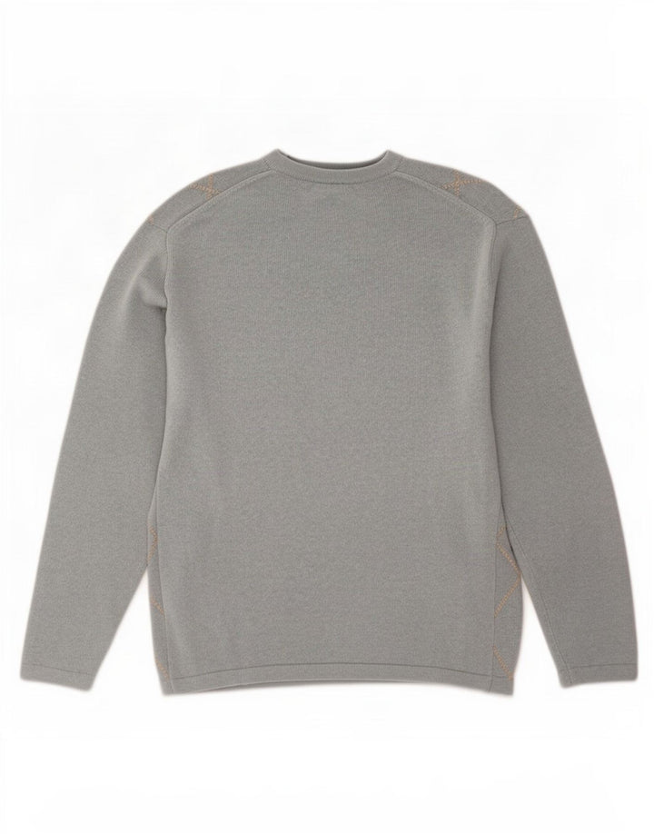 Lacoste Herren-Pullover mit V-Ausschnitt, Größe 5, groß, blaues Argyle/Diamant-Acryl
