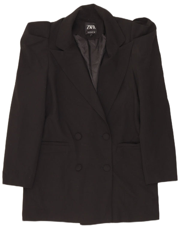 Zweireihiger, übergroßer Blazer von Zara für Damen, Gr. 10, Größe S, Schwarz