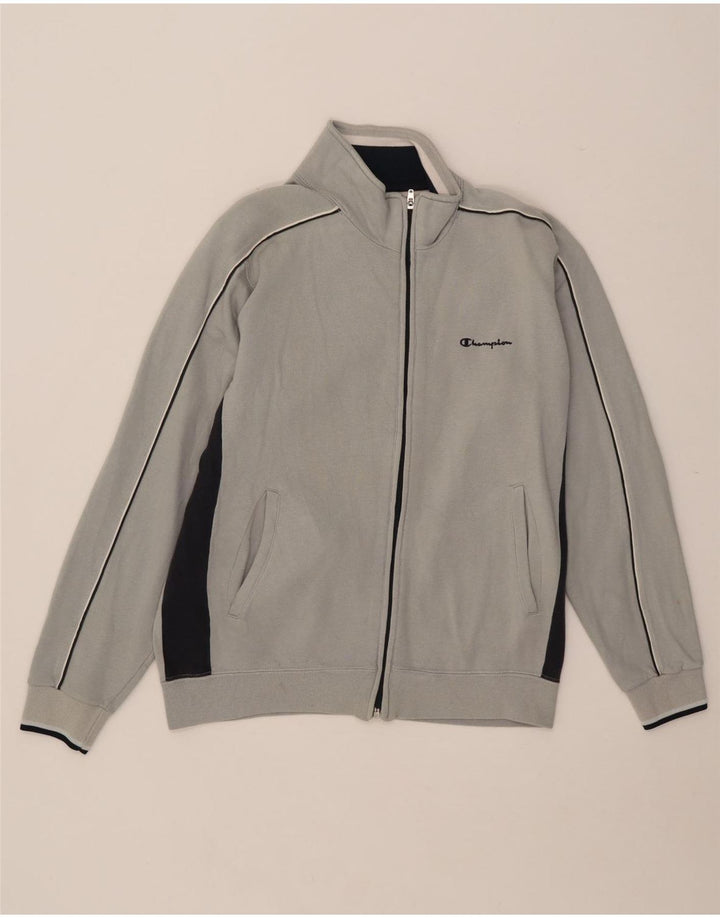 CHAMPION Herren-Trainingsanzug-Oberteil, Jacke, Größe S, Grau, Colourblock-Baumwolle