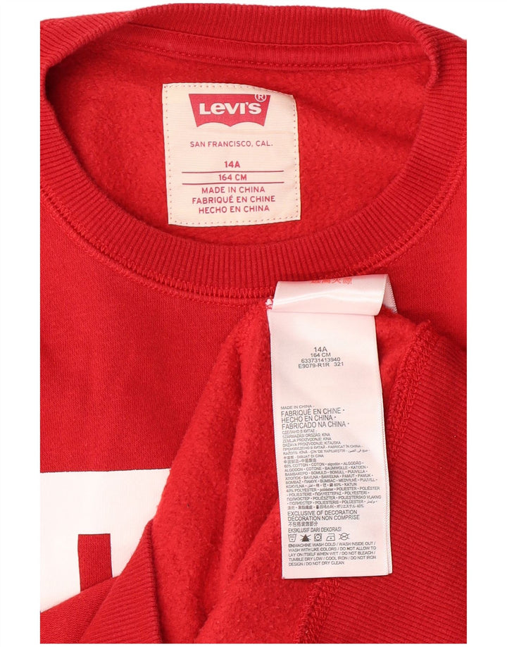 LEVI'S Jungen-Sweatshirt mit Grafik, 13–14 Jahre, rote Baumwolle