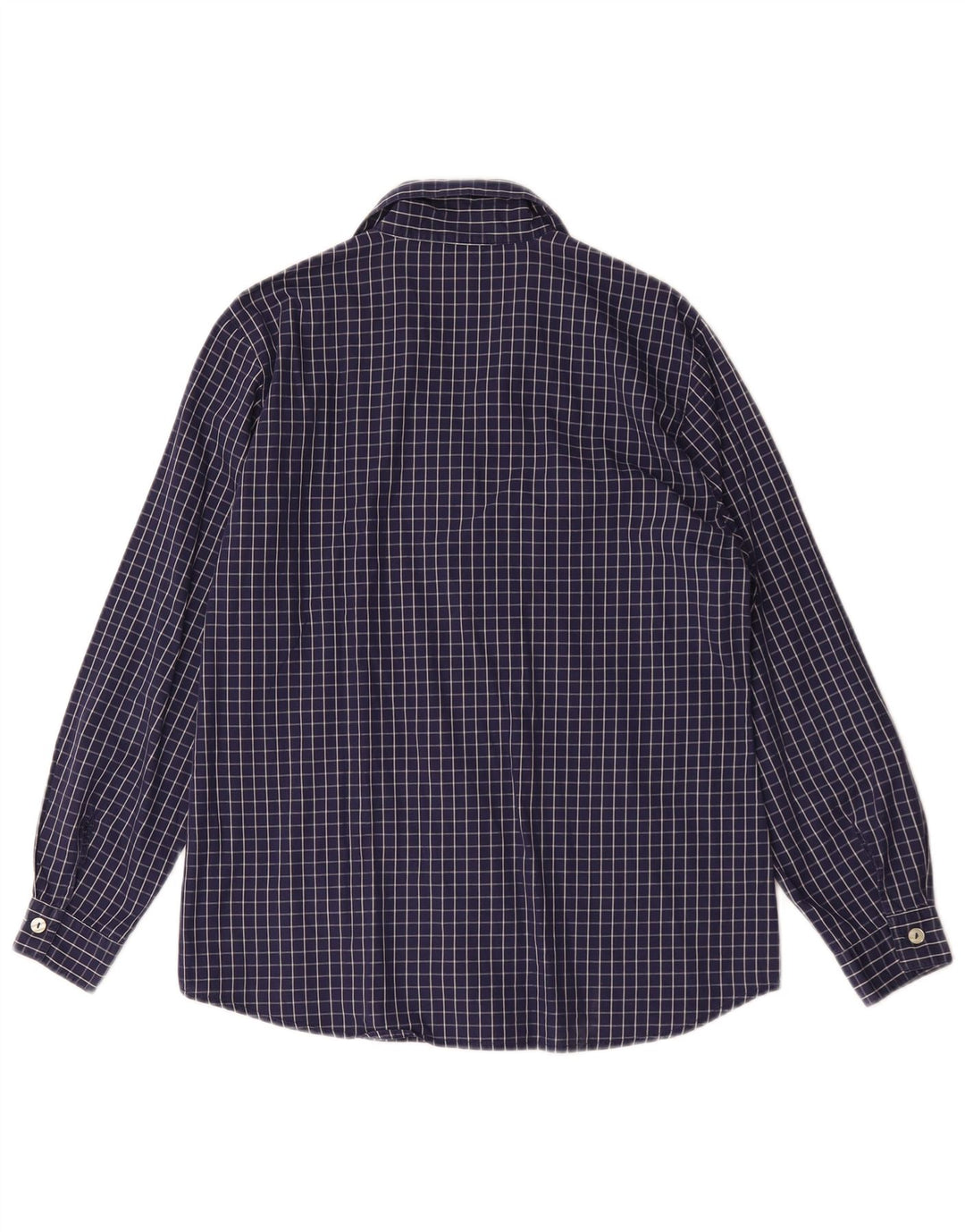 Benetton Damen-Hemd IT 44, mittelblau, kariert, Baumwolle