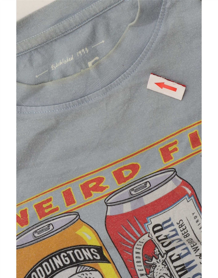 Weird Fish Herren-T-Shirt mit Grafik, Größe L, aus blauer Baumwolle