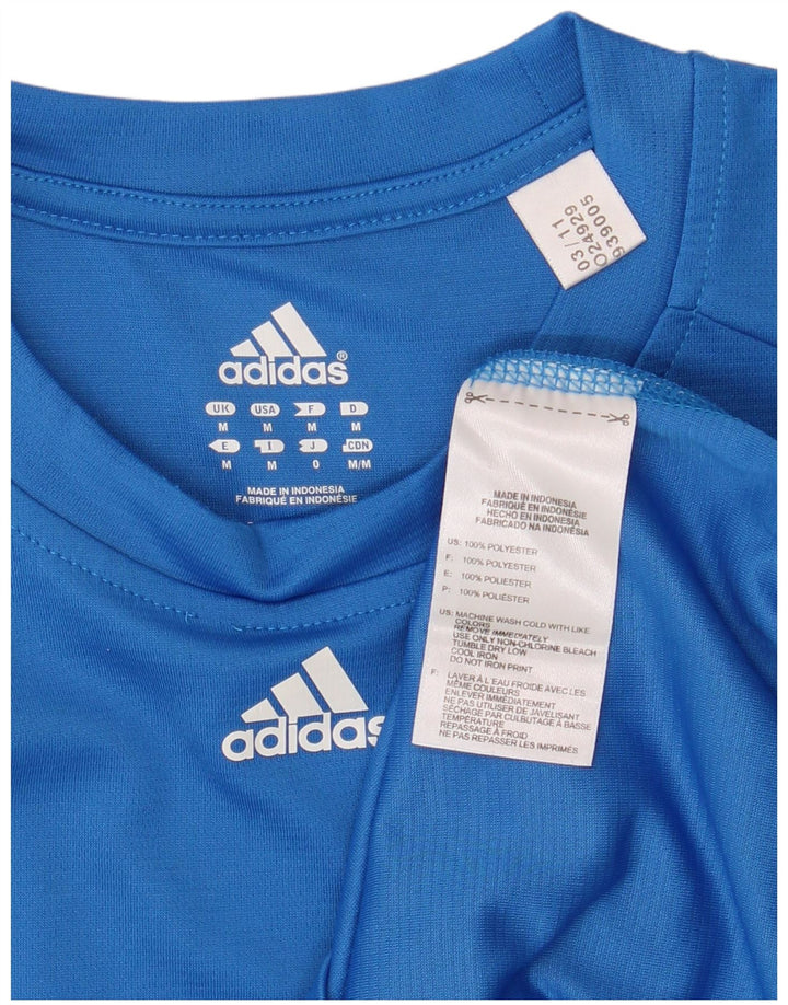 ADIDAS Herren T-Shirt Top Mittelblaues Polyester