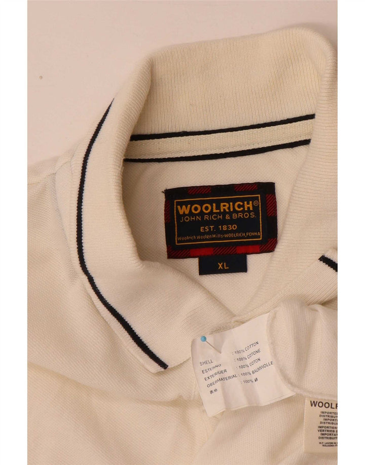 Woolrich Herren-Poloshirt XL aus weißer Baumwolle