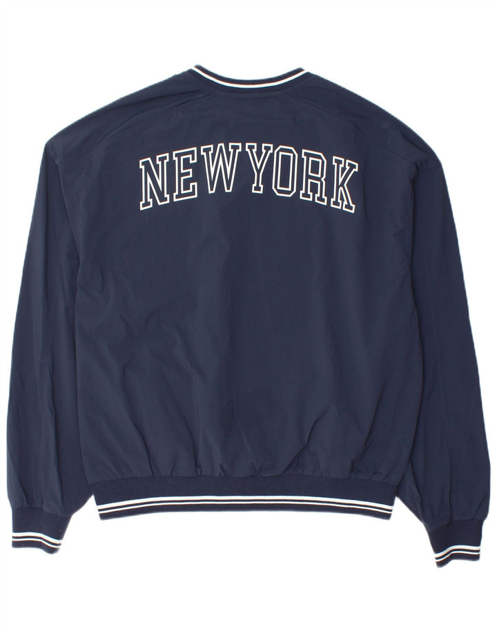 Zara Herren New York Graphic Loose Fit Pullover-Trainingsanzug-Oberteil, Größe S, Marineblau