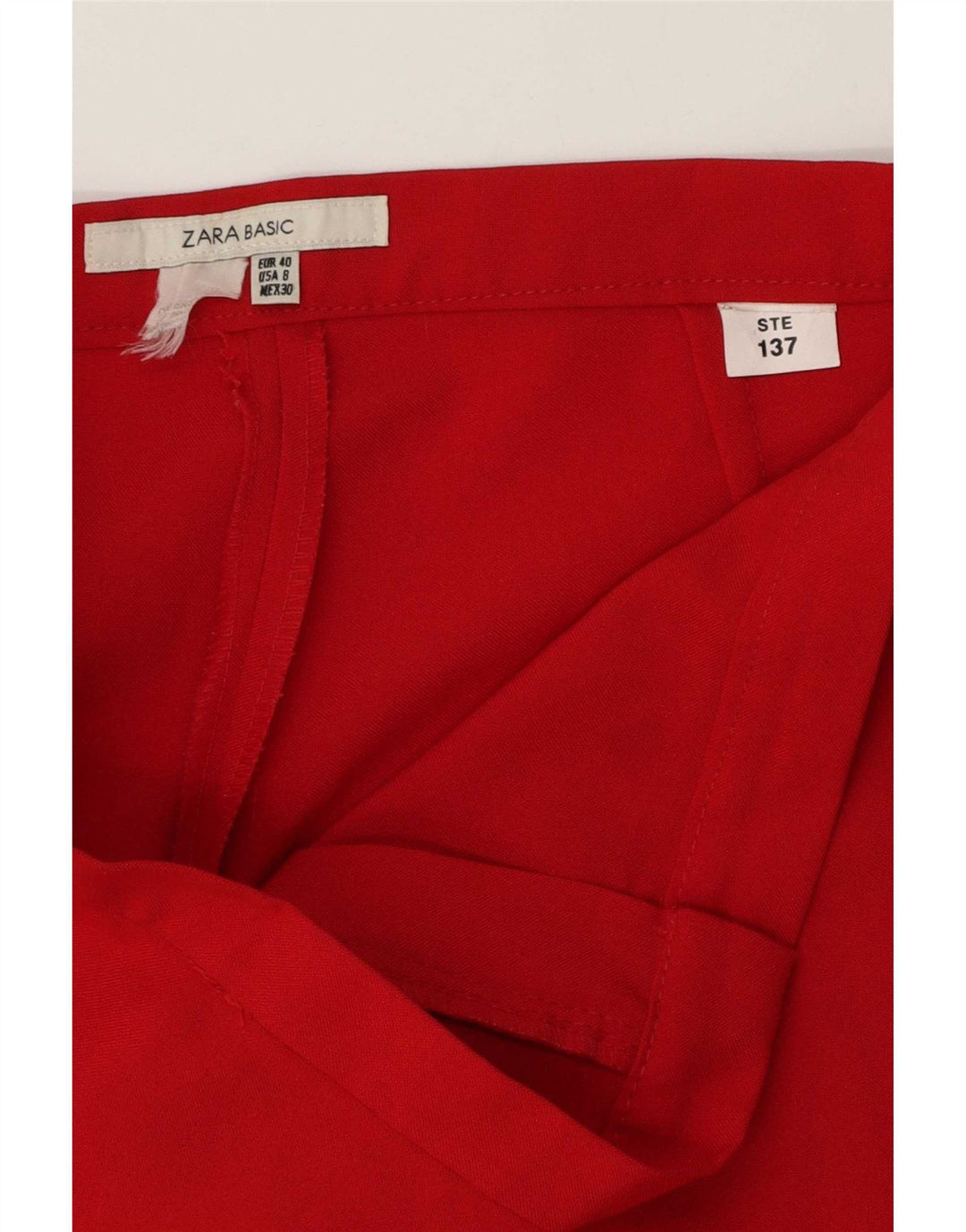 Zara Damen Gerade Freizeithose EU 40 Mittel W30 L27 Rot