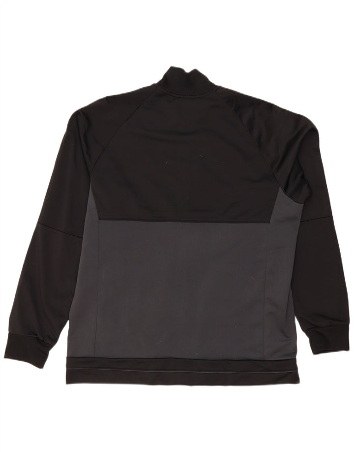 Adidas Herren-Trainingsanzug-Top-Jacke XL, graues Colourblock-Polyester