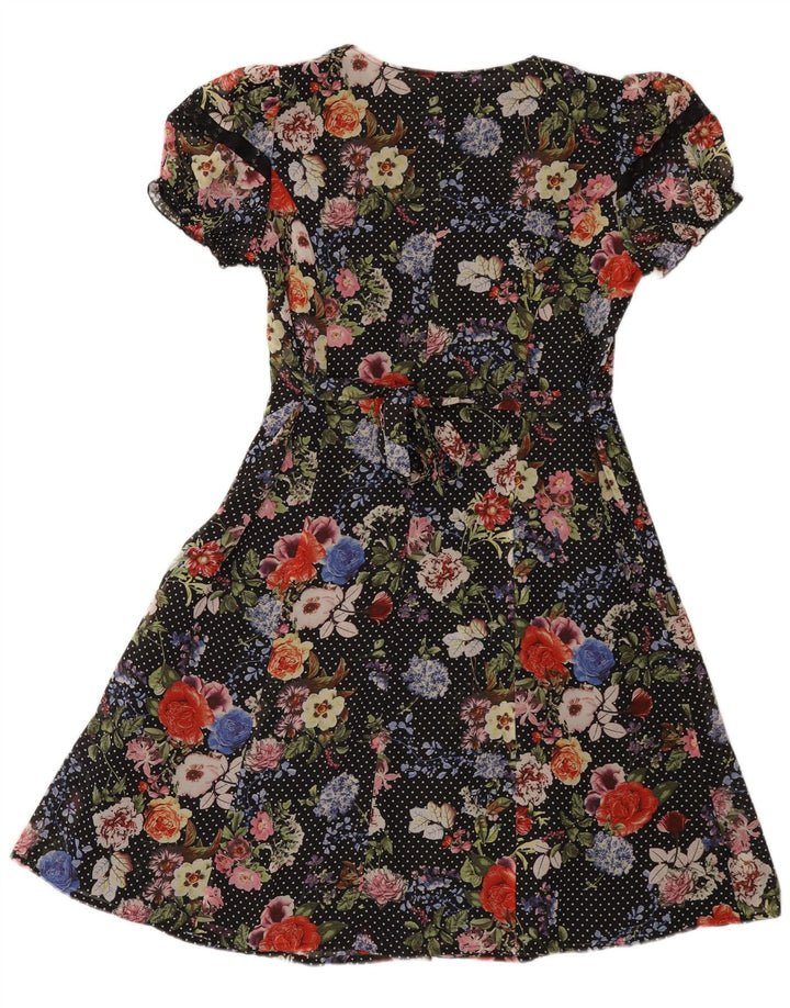 Mona Damen-A-Linien-Kleid, EU 42, großes, mehrfarbiges, florales Polyester