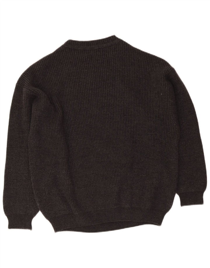 Montezemolo Herren-Pullover mit Rundhalsausschnitt, Größe L, klassisch, Grau