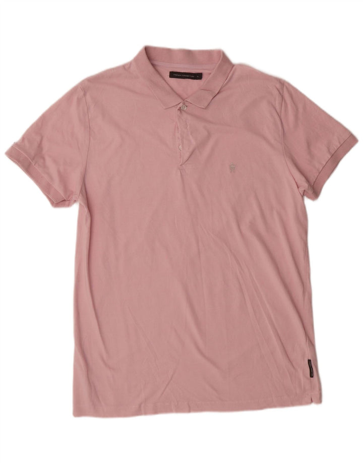 French Connection Herren-Poloshirt XL aus rosa Baumwolle