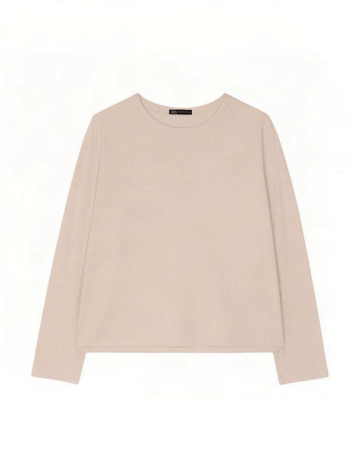 Zara Damen Top Langarm UK 18 XL Weiß