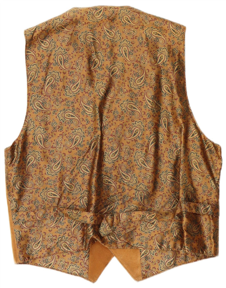 Vintage Herren Wildlederweste Mittelbraun Paisley