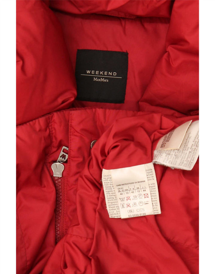 Max Mara Damen Weekend Wattierte Jacke UK 12 Mittelrotes Polyamid