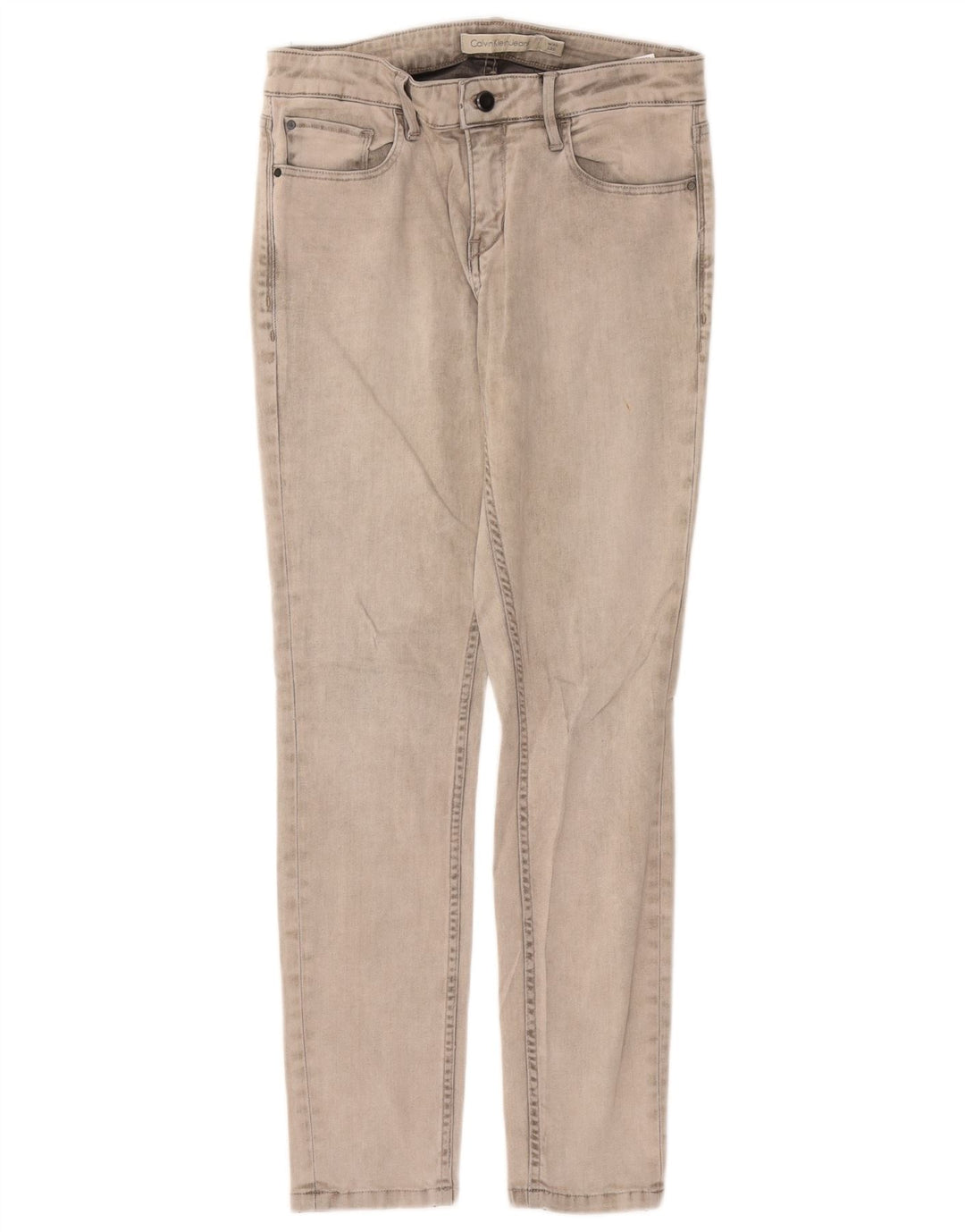 CALVIN KLEIN Damen Slim Jeans W30 L30 Graue Baumwolle