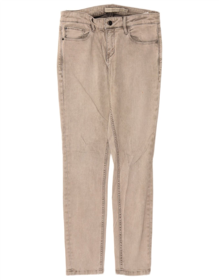 CALVIN KLEIN Damen Slim Jeans W30 L30 Graue Baumwolle