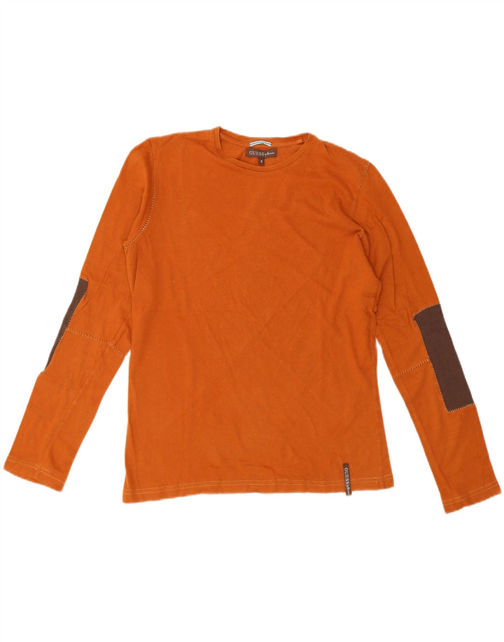 Guess By Marciano Herren-Oberteil, langärmelig, klein, Orange, Farbblock