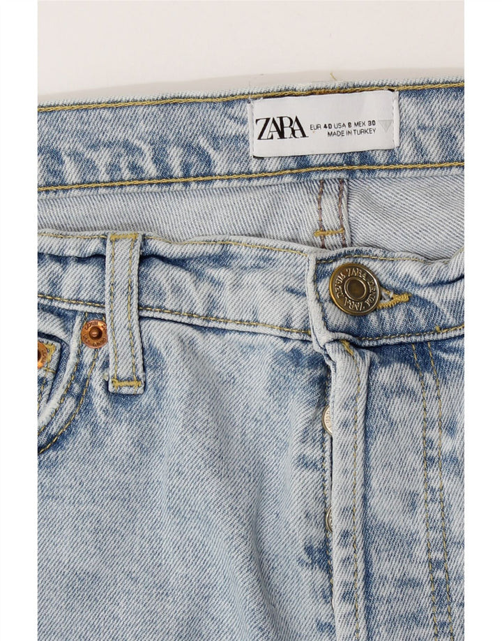 Zara Damen Straight Jeans EU 40 Medium W30 L26 Blau