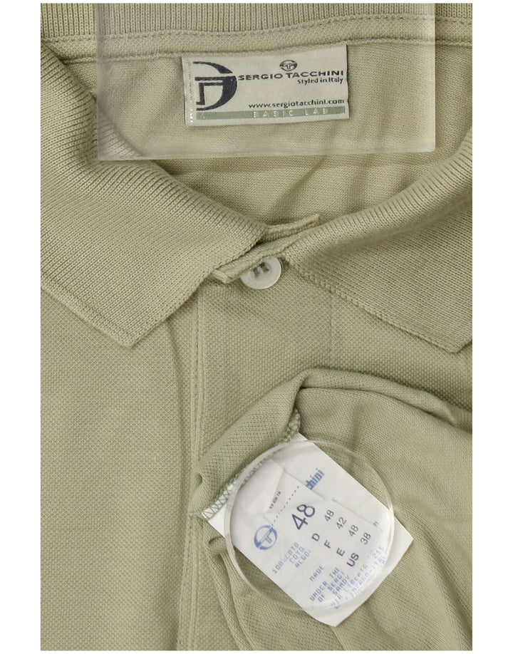 Sergio Tacchini Herren Poloshirt IT 48 Mittelgrüne Baumwolle