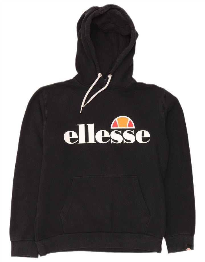 ELLESSE Damen-Pullover mit übergroßem grafischem Kapuzenpullover, Gr. 8, Größe S, Schwarz, Baumwolle