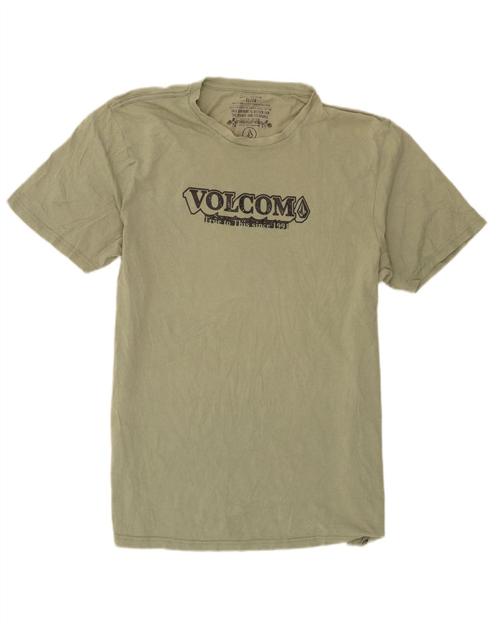 Volcom Herren Grafik T-Shirt Top XL Grün Baumwolle