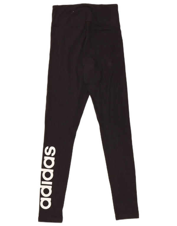 Adidas Damen Graphic Leggings UK 4/6 XS Schwarz Baumwolle