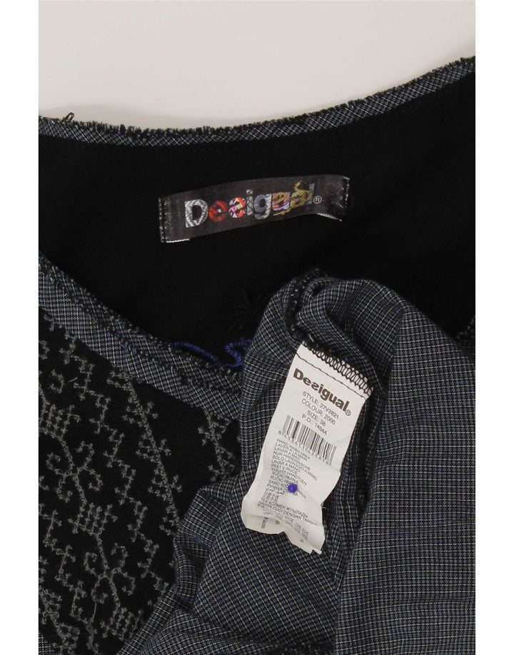 Desigual Damen Kleid mit tiefer Taille, EU 38, mittleres Marineblau, Patchwork