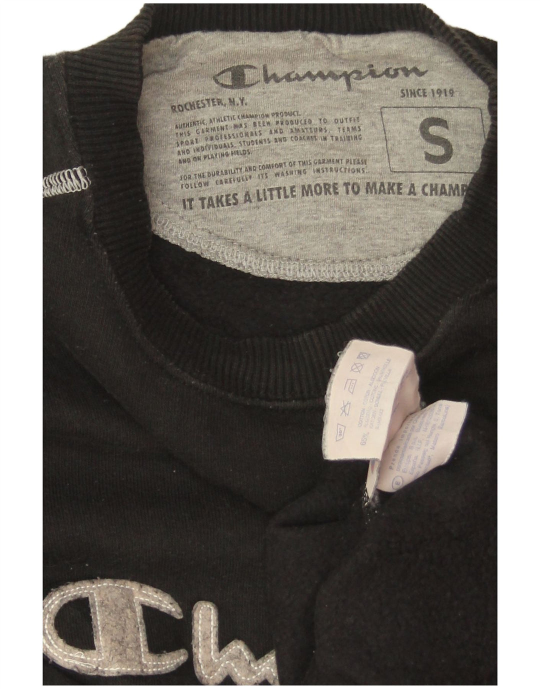 CHAMPION Damen-Sweatshirt in Übergröße mit Grafik, Gr. 10, Größe S, Schwarz