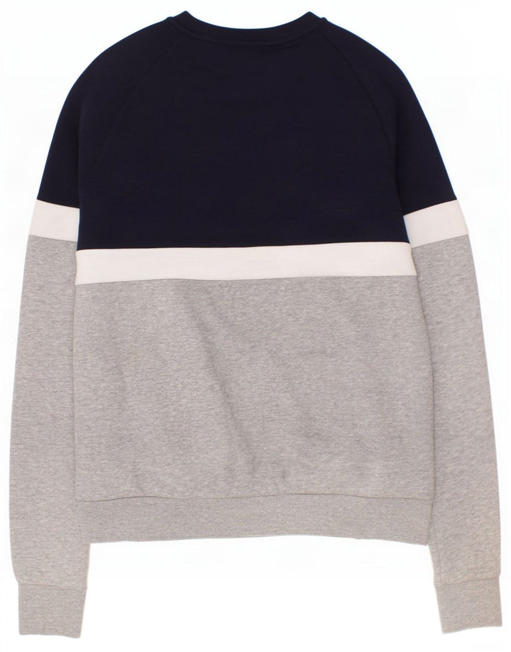 Adidas Sweatshirt für Jungen, 13–14 Jahre, graue Farbblock-Baumwolle