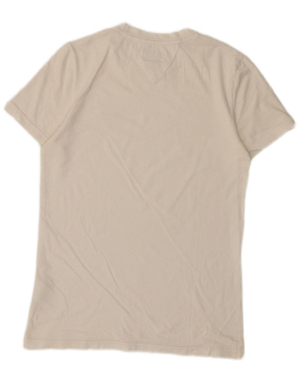 Tommy Hilfiger Herren T-Shirt Top Small Weiß Baumwolle