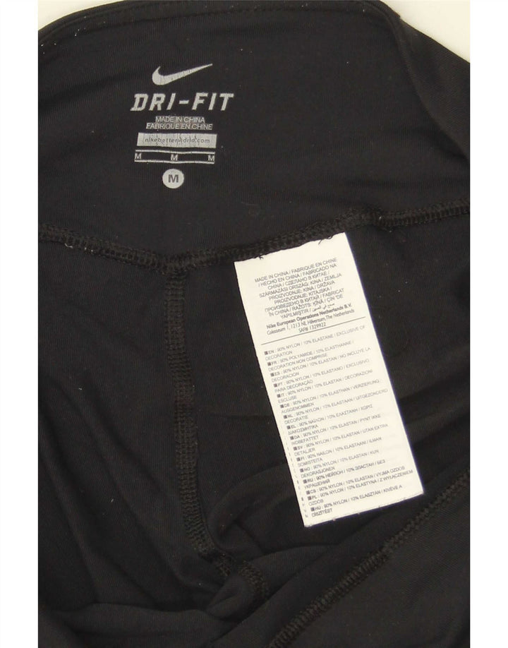 Nike Damen Dri Fit Capri Leggings UK 14 Mittelschwarzes Nylon