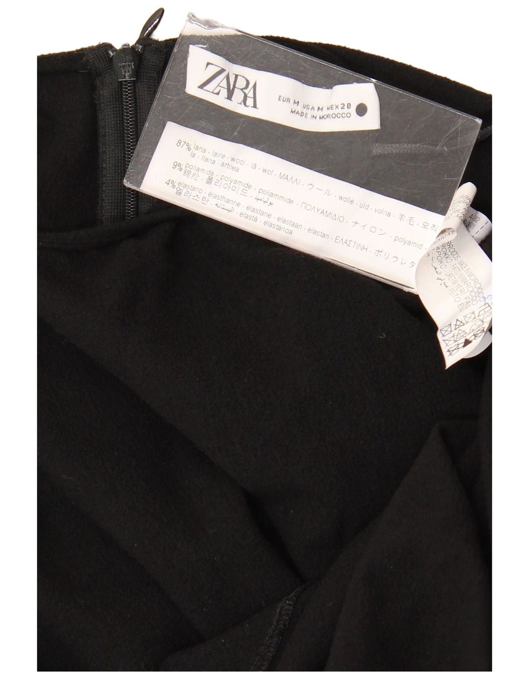 ZARA Damen Langarm-Maxikleid UK 12 Mittelschwarze Wolle
