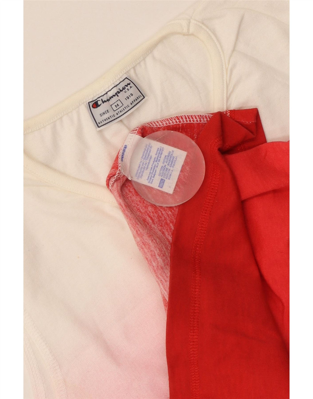CHAMPION Damen-Trägershirt UK 12 Mittelrote Colourblock-Baumwolle
