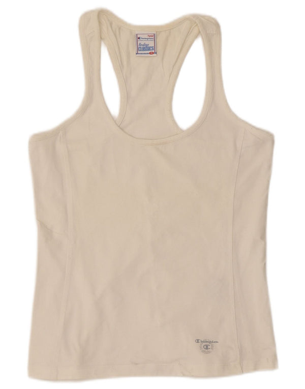 Champion Damen-Trägershirt UK 12 Mittelweiße Baumwolle