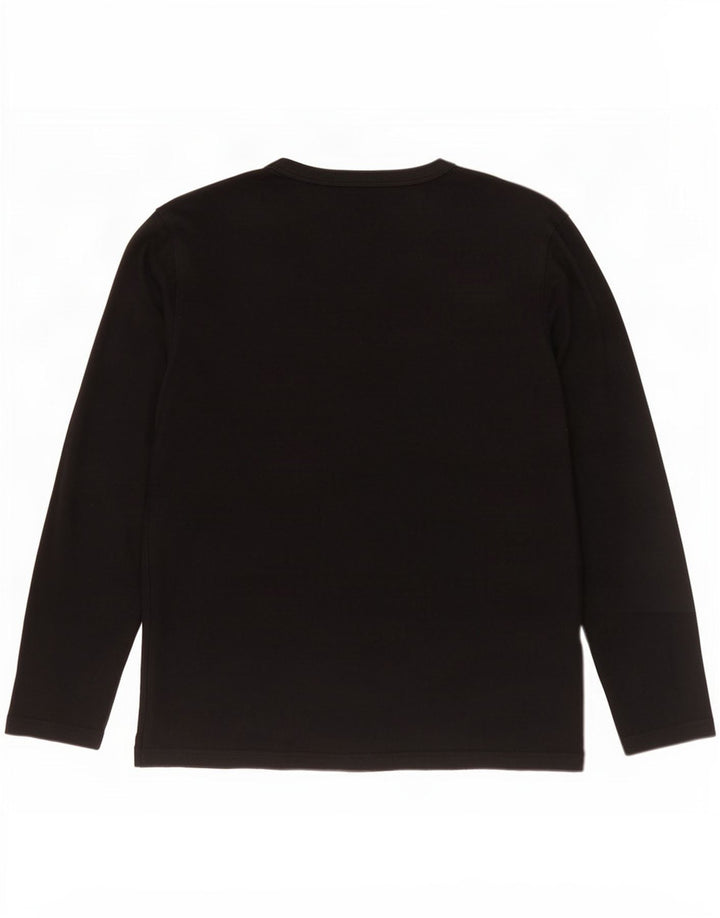 Jack & Jones Herren-Grafik-Oberteil, langärmelig, groß, aus schwarzer Baumwolle
