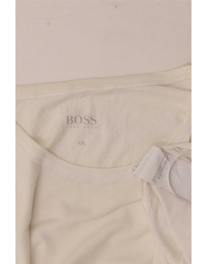 Hugo Boss Herren T-Shirt Top 2XL Weiße Baumwolle