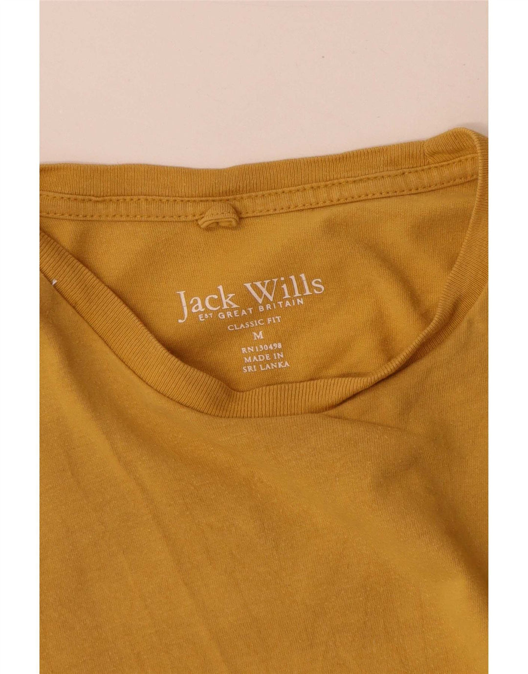 Jack Wills Herren-T-Shirt mit klassischer Passform aus mittelgelber Baumwolle