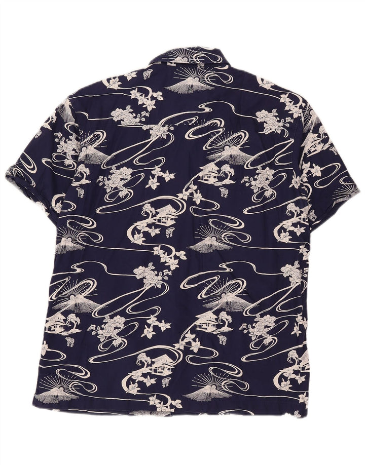 Superdry Herren Grafik-Kurzarmhemd aus mittelblauer Baumwolle