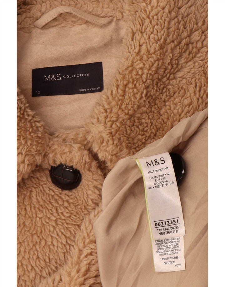 Marks & Spencer Teddybär-Mantel für Damen, UK 12, Mittelbeige, Polyester