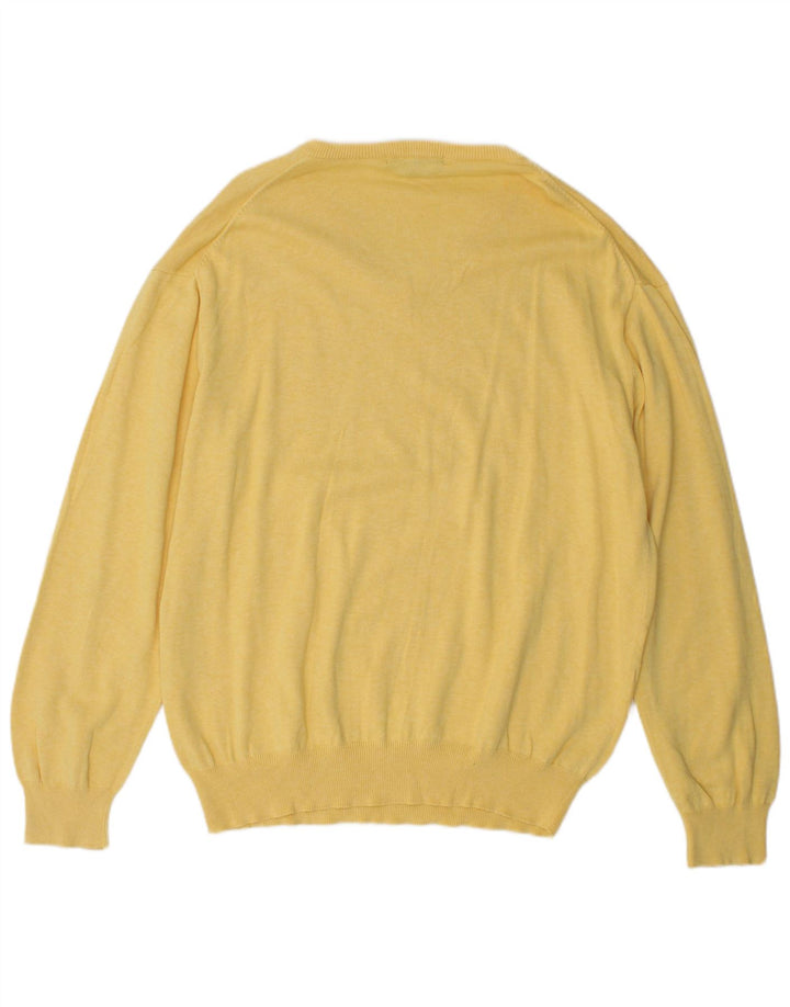Gant Herren-Pullover mit V-Ausschnitt, 2XL, gelbe Baumwolle