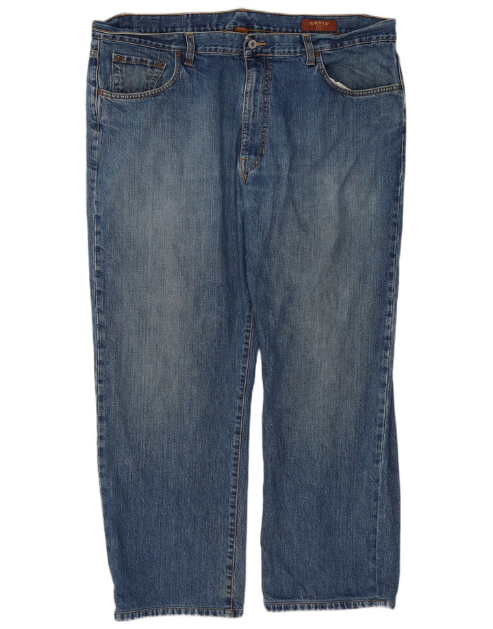 Orvis Herren Straight Jeans W44 L30 Blaue Baumwolle