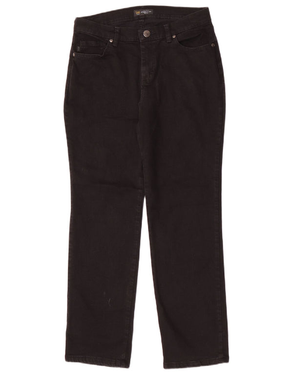 Lee Damen Mid Rise Relaxed Fit Straight Jeans US 8 Medium W30 L28 Schwarz