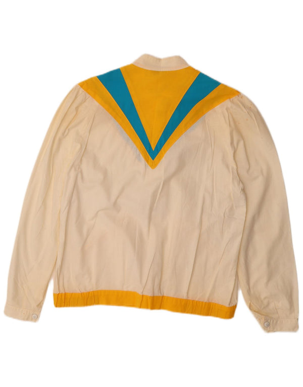 ANTONELLI Damen Bomberjacke IT 44 Medium Off White Colourblock Baumwolle