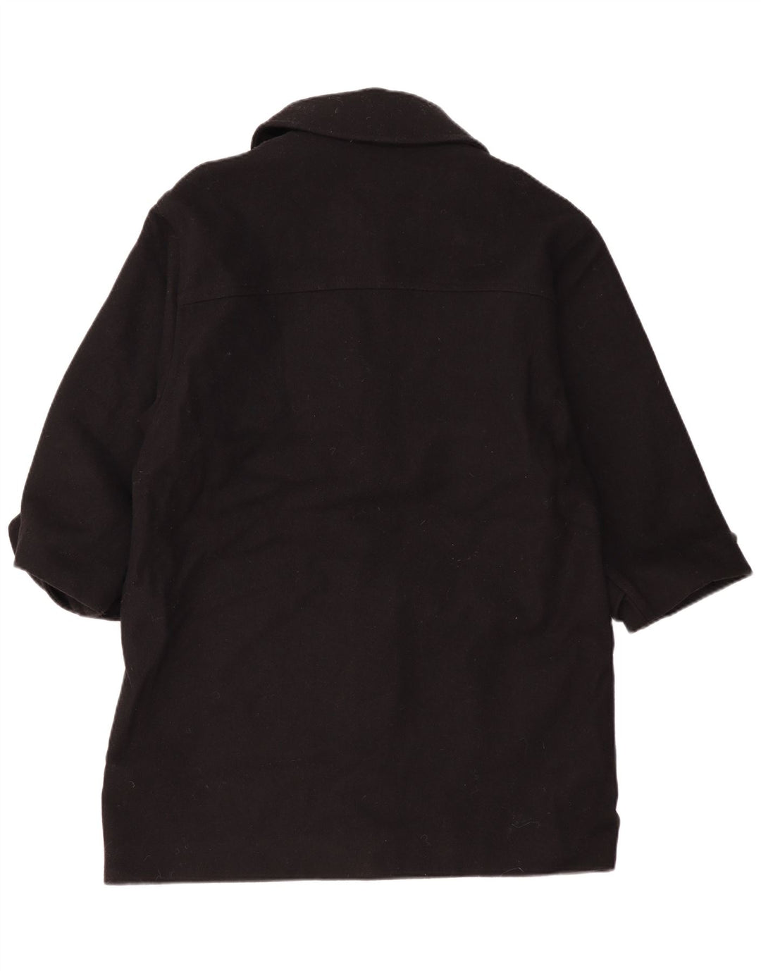 Vintage Damen Übergroßer Dufflecoat UK 14 Mittelschwarze Wolle