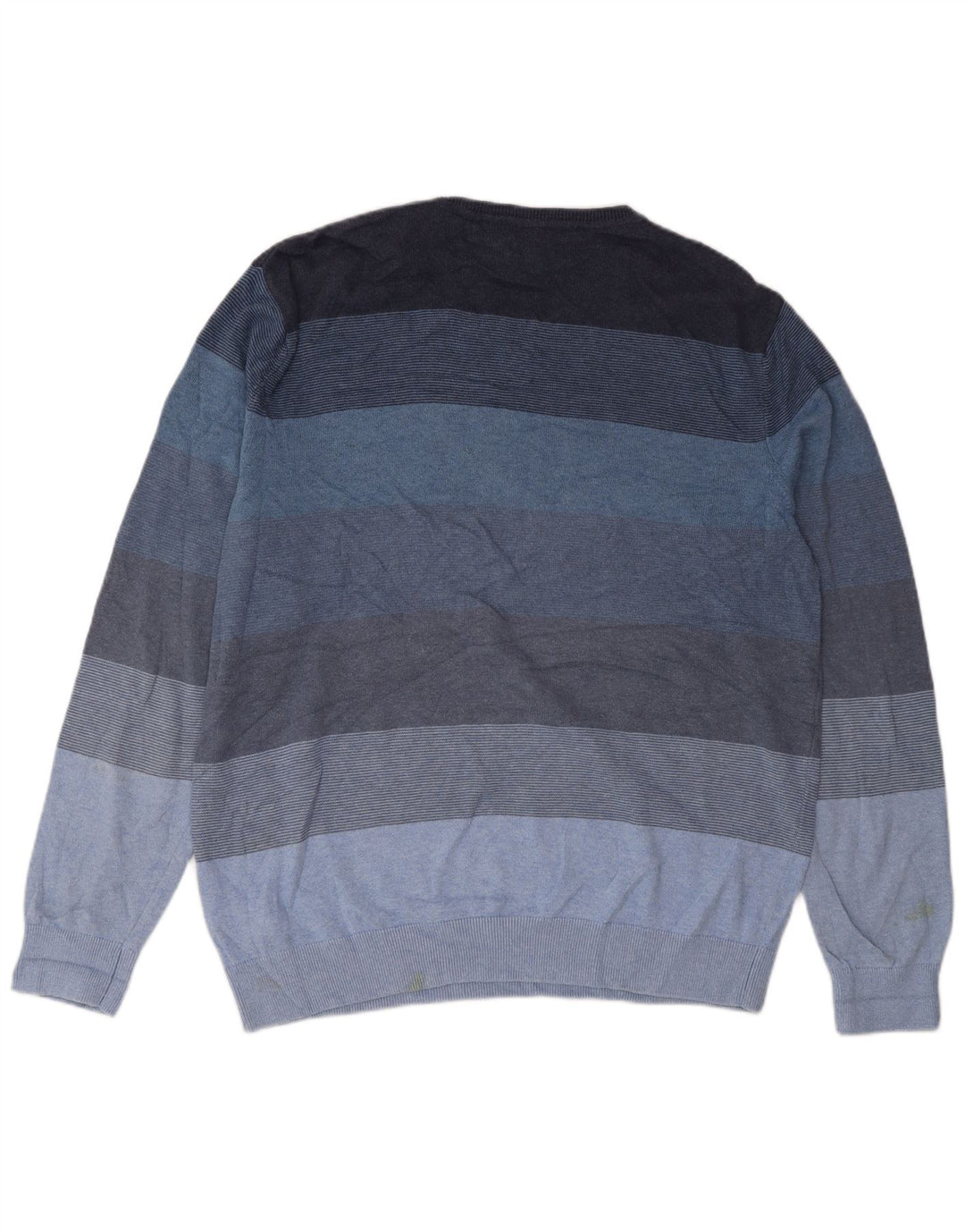 Marks & Spencer Herren-Pullover mit Rundhalsausschnitt, groß, blau gestreift