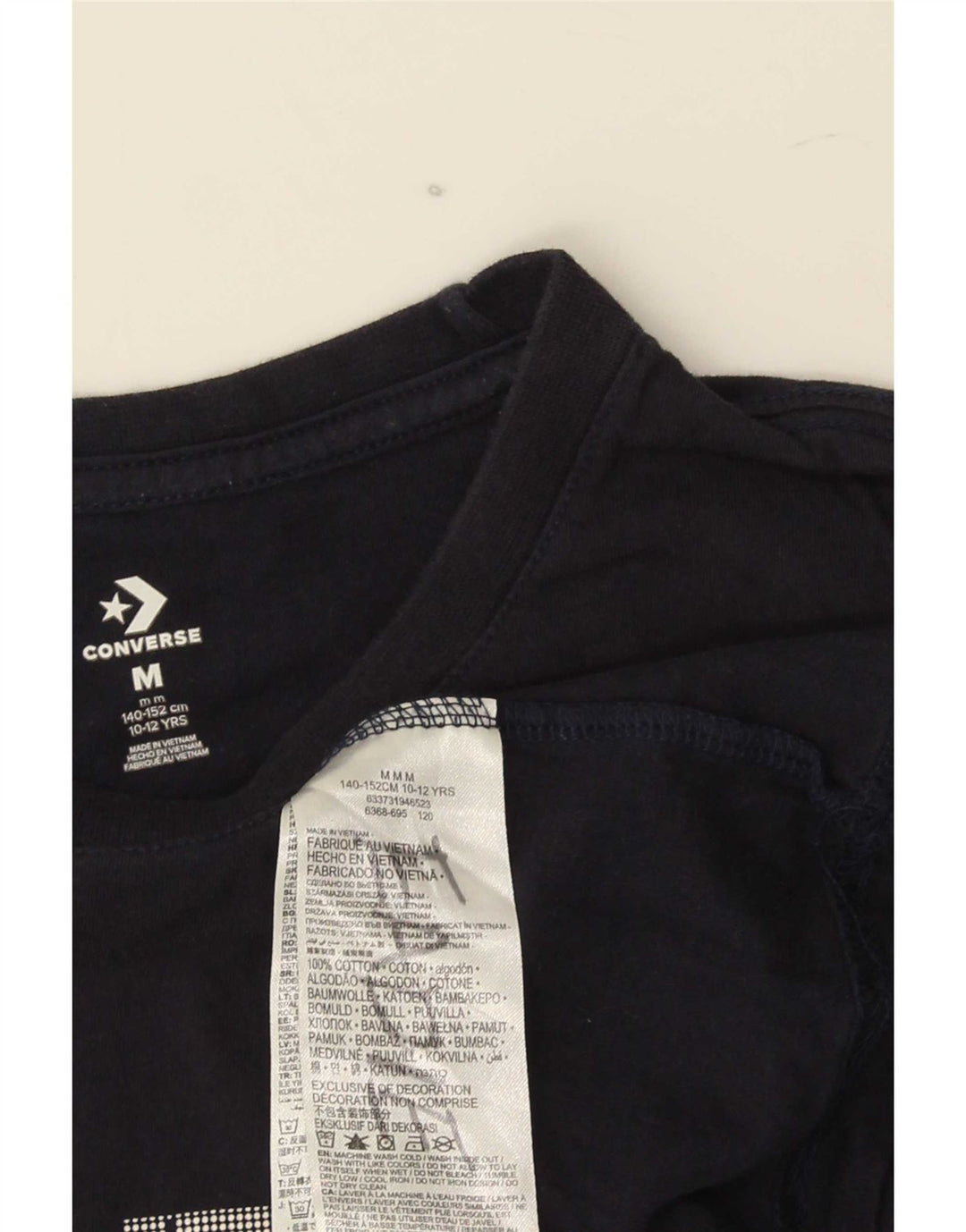 Converse T-Shirt mit normaler Grafik für Jungen, 10–11 Jahre, marineblaue Baumwolle