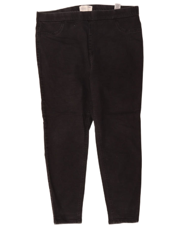 Marks & Spencer Damen Crop Jegging Jeans UK 16 Large W32 L25 Schwarze Baumwolle