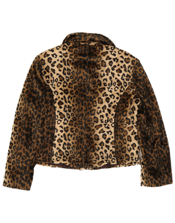 Peruzzi Damen-Kunstpelzjacke, Größe 44, braun, Polyester mit Tiermuster
