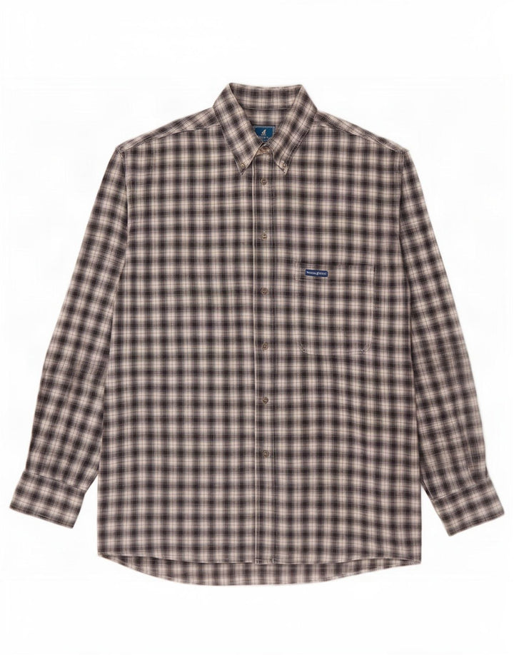 North Pole Herren-Flanellhemd XL, schwarz kariert
