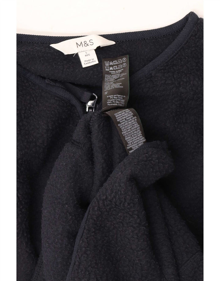 Marks & Spencer Damen Fleecejacke UK 16 Large Marineblau Polyester