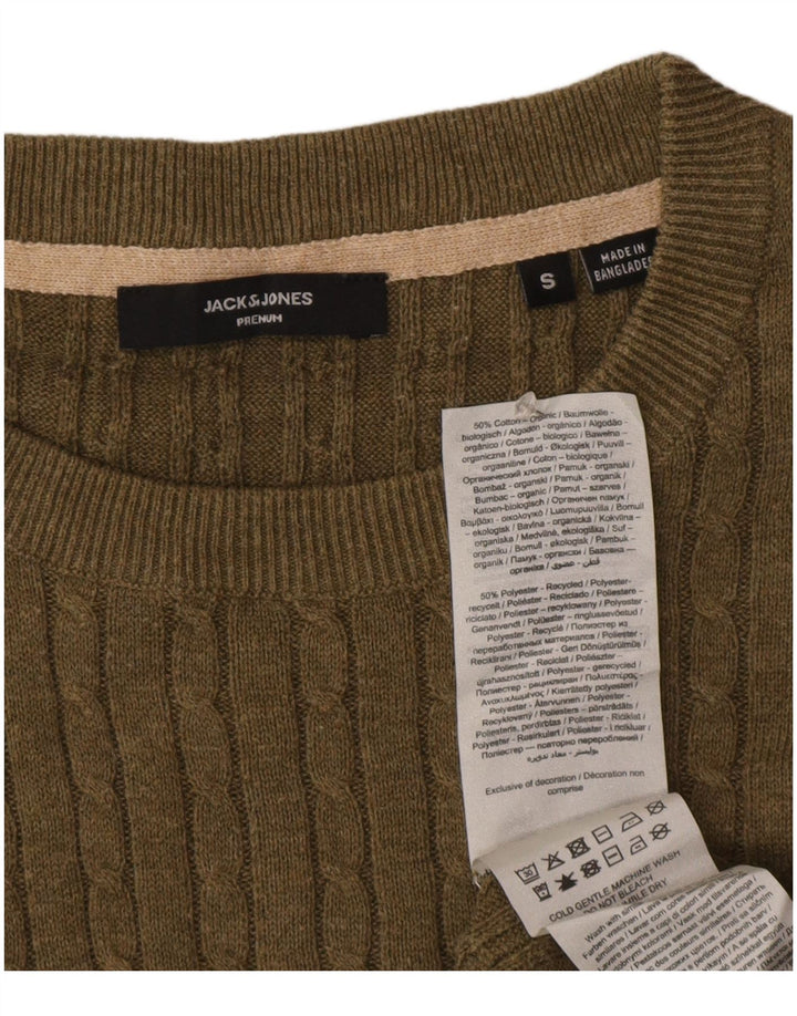 Jack & Jones Herren-Pullover mit Rundhalsausschnitt, Größe S, Khaki